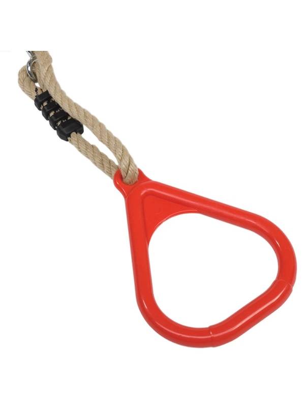 Кольца гимнастические пластиковые КВТ( с веревками РН) цвет красный